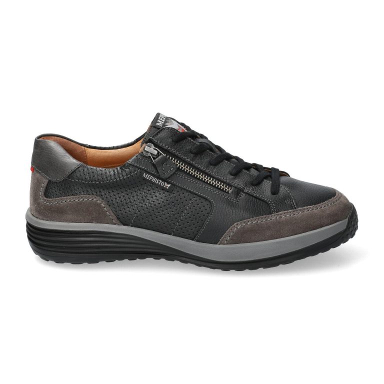 Mephisto SACCO heren veter sneaker - Donker grijs